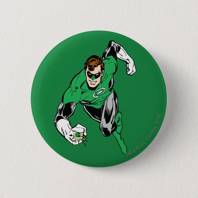 Green Lantern Fly Forward 6 Cm Round Badge (Front)