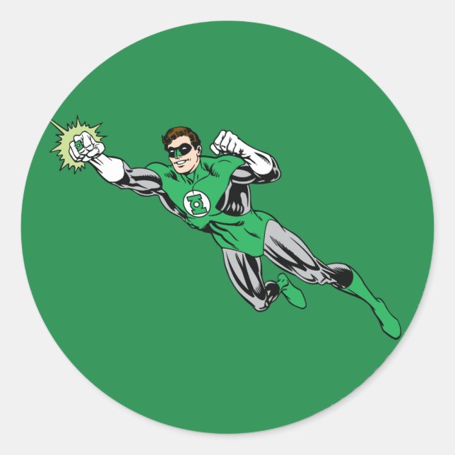 Green Lantern Fly Left 2 Classic Round Sticker (Front)