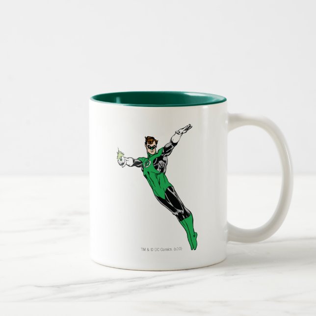 Green Lantern Fly Up Two-Tone Coffee Mug (Right)