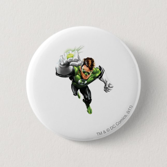 Green Lantern - Fully Rendered,  Arm Raise 6 Cm Round Badge (Front)