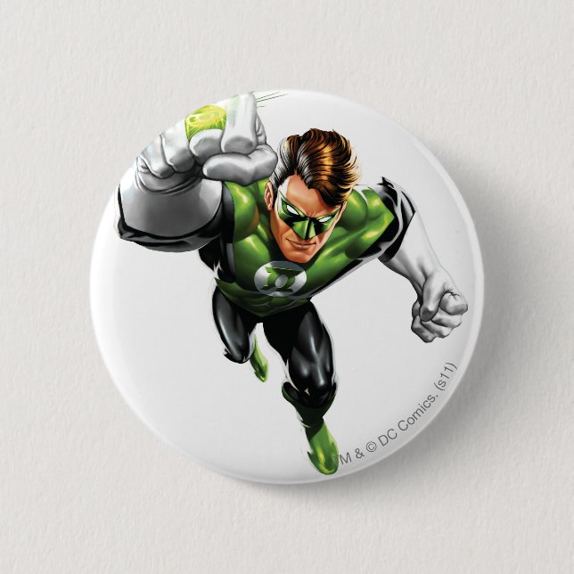 Green Lantern - Fully Rendered,  Arm Raise 6 Cm Round Badge (Front)