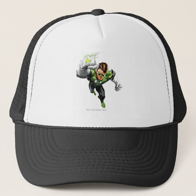 Green Lantern - Fully Rendered,  Arm Raise Trucker Hat (Front)