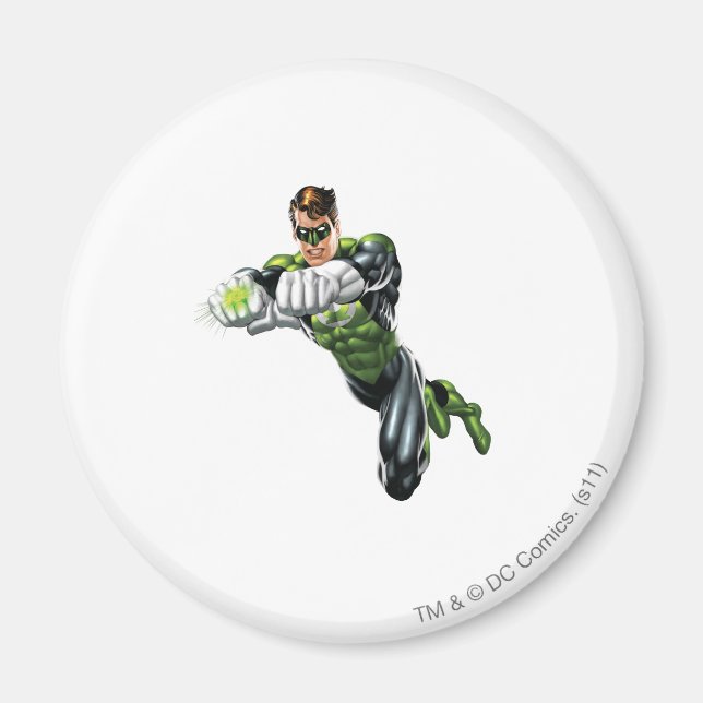 Green Lantern - Fully Rendered,  Both arms forward Magnet (Front)