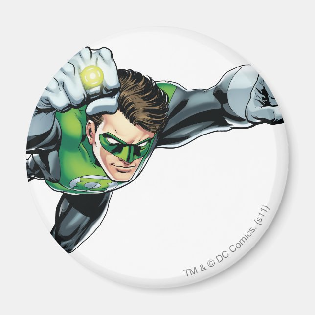 Green Lantern - Fully Rendered,  Flying Right Magnet (Front)
