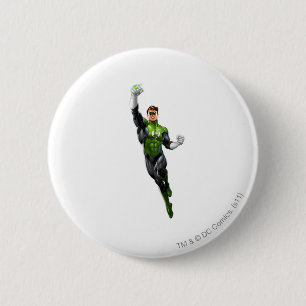 Green Lantern - Fully Rendered,  Flying Up 6 Cm Round Badge