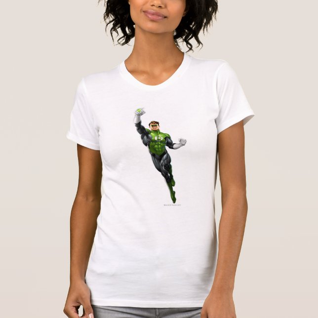 Green Lantern - Fully Rendered,  Flying Up T-Shirt (Front)