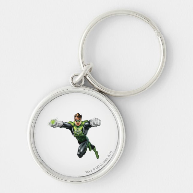 Green Lantern - Fully Rendered,  Looking Forward Key Ring (Front)