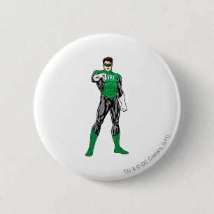 Green Lantern - Fully Rendered, Standing 6 Cm Round Badge