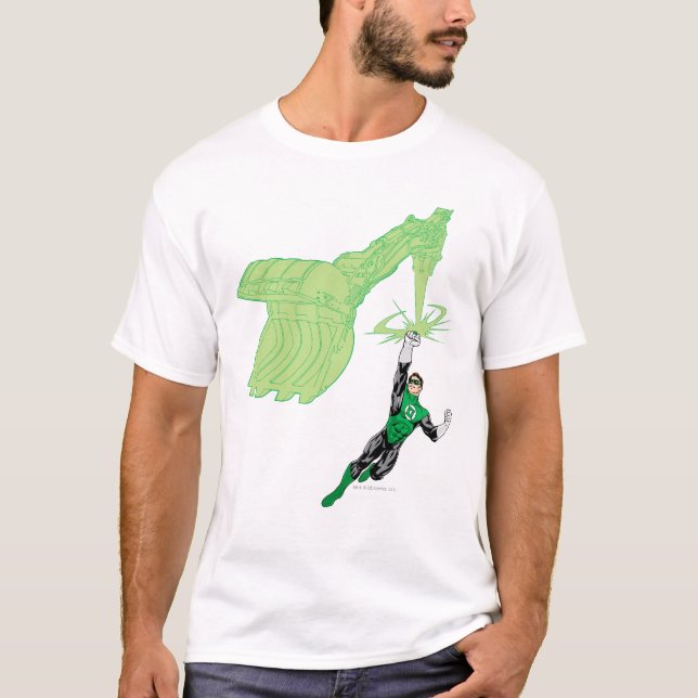 Green Lantern - Fully Rendered,  with machine T-Shirt (Front)