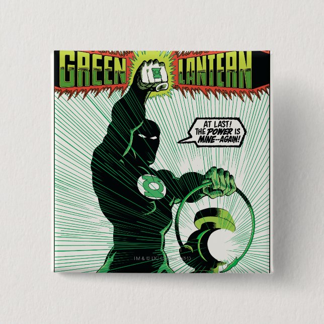 Green Lantern - Glowing Lantern 15 Cm Square Badge (Front)