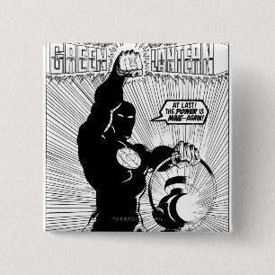 Green Lantern - Glowing Lantern, Black and White 15 Cm Square Badge