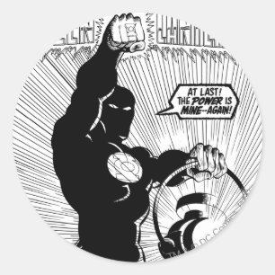 Green Lantern - Glowing Lantern, Black and White Classic Round Sticker
