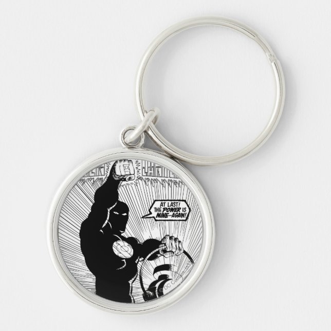 Green Lantern - Glowing Lantern, Black and White Key Ring (Front)