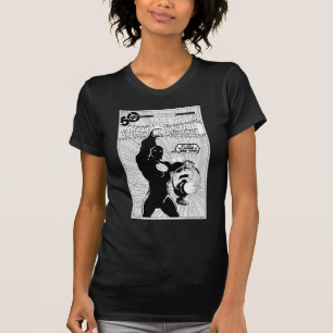 Green Lantern - Glowing Lantern, Black and White T-Shirt