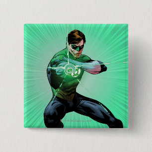 Green Lantern & Glowing Ring 15 Cm Square Badge