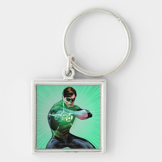 Green Lantern & Glowing Ring Key Ring (Front)