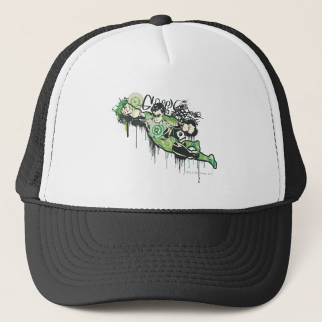 Green Lantern Graffiti Character Trucker Hat (Front)