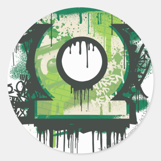 Green Lantern Graffiti Symbol Classic Round Sticker (Front)