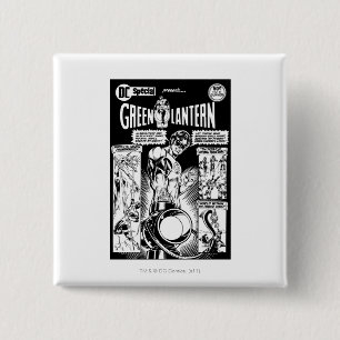 Green Lantern - Green Shaded Comic, Black 15 Cm Square Badge
