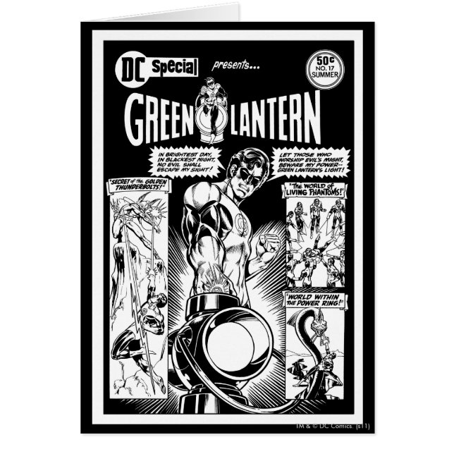 Green Lantern  - Green Shaded Comic, Black and Whi (Front)
