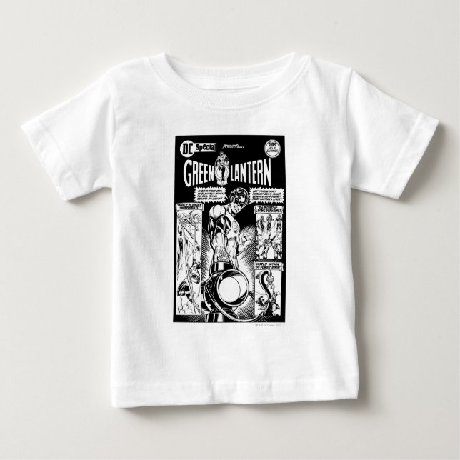 Green Lantern  - Green Shaded Comic, Black and Whi Baby T-Shirt (Front)