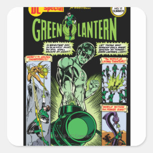 Green Lantern  - Green Shaded Comic Square Sticker