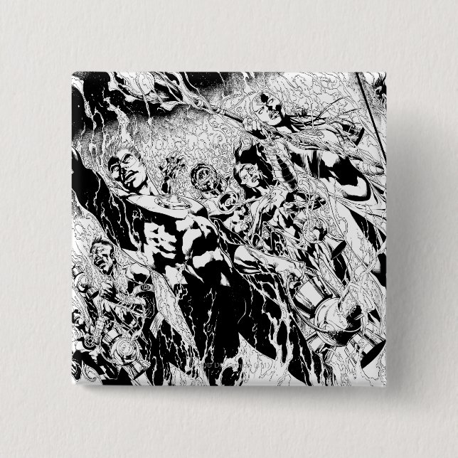 Green Lantern Group 15 Cm Square Badge (Front)