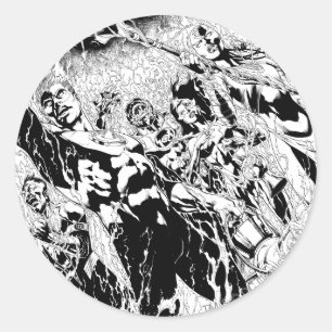 Green Lantern Group Classic Round Sticker