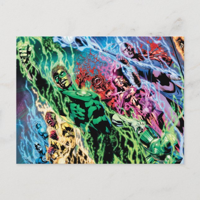 Green Lantern Group - Colour Postcard (Front)