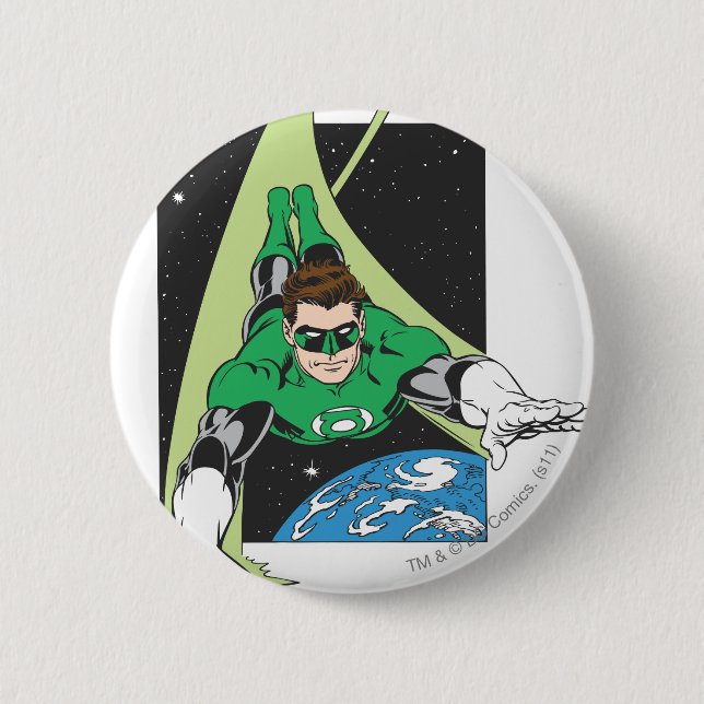 Green Lantern in Space 6 Cm Round Badge (Front)