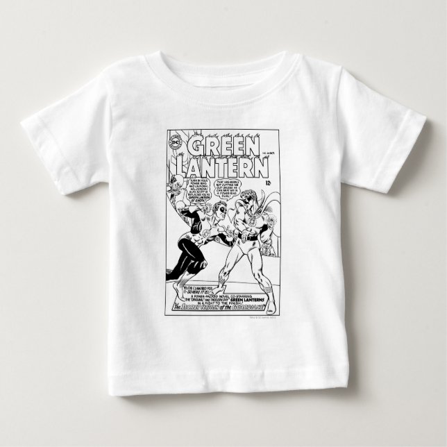 Green Lantern in the ring, Black and White Baby T-Shirt (Front)