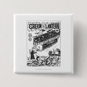 Green Lantern in the trenches, Black and White 15 Cm Square Badge