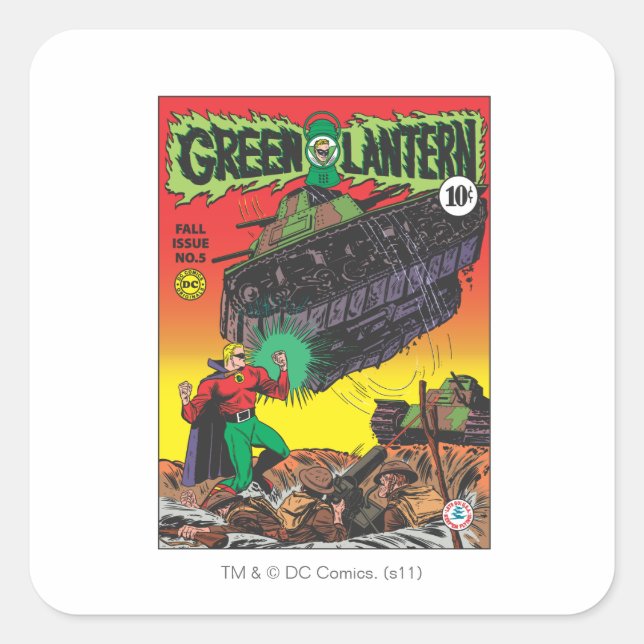 Green Lantern in the trenches Square Sticker (Front)