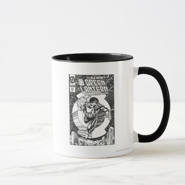 Green Lantern - It all begins here, Black and Whit Mug (Right)