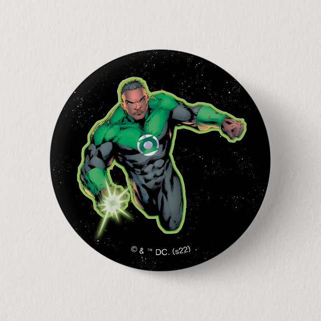 Green Lantern John Stewart 6 Cm Round Badge (Front)