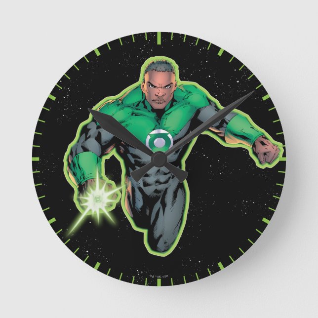 Green Lantern John Stewart Round Clock (Front)