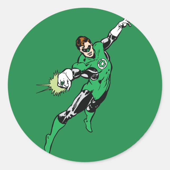 Green Lantern Jump Classic Round Sticker (Front)