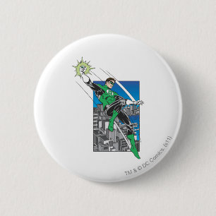 Green Lantern Lands in City 6 Cm Round Badge