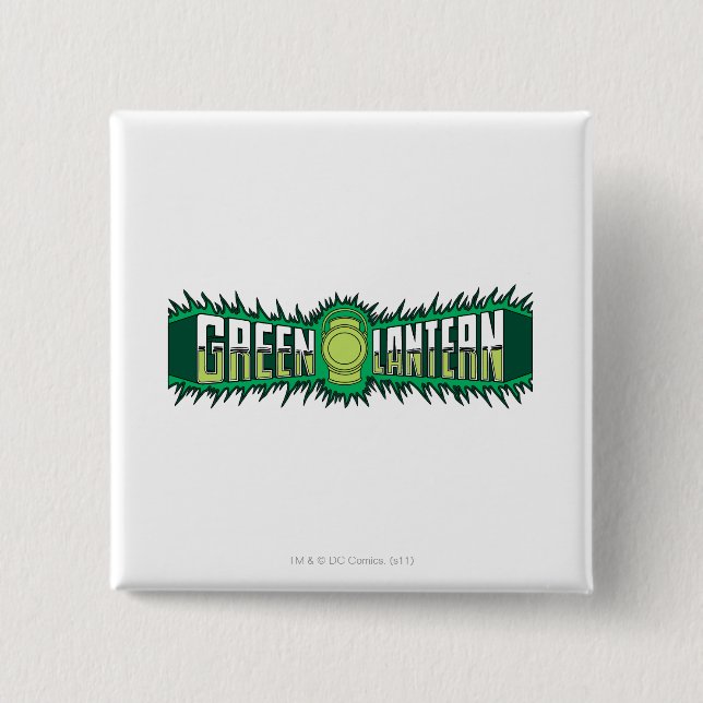 Green Lantern Logo - Green Flames 15 Cm Square Badge (Front)