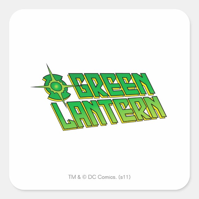 Green Lantern Logo - Slanted Square Sticker (Front)
