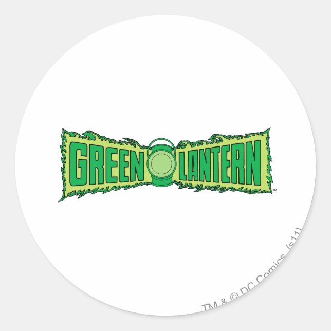 Green Lantern Logo with Lantern Classic Round Sticker (Front)