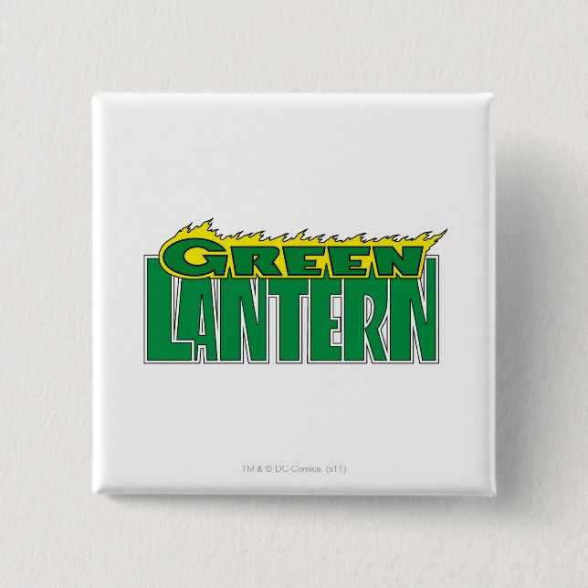 Green Lantern Logo - Yellow Flames 15 Cm Square Badge (Front)
