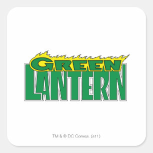 Green Lantern Logo - Yellow Flames Square Sticker