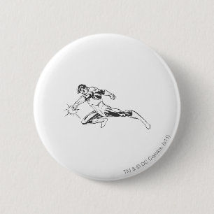 Green Lantern Lunges Down 6 Cm Round Badge
