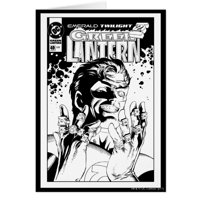 Green Lantern  - Many Rings, Black and White (Front)