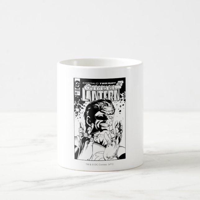 Green Lantern  - Many Rings, Black and White Coffee Mug (Center)