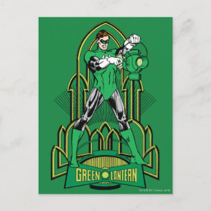 Green Lantern on decorative background Postcard