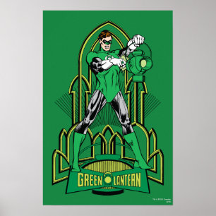 Green Lantern on decorative background Poster