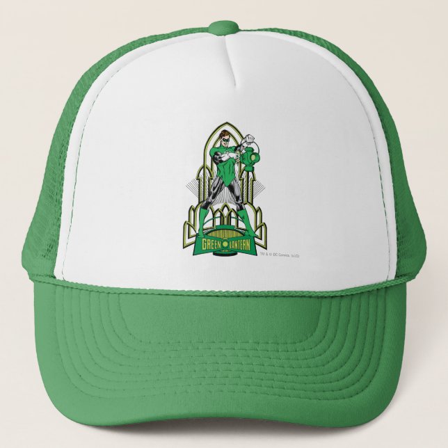 Green Lantern on decorative background Trucker Hat (Front)