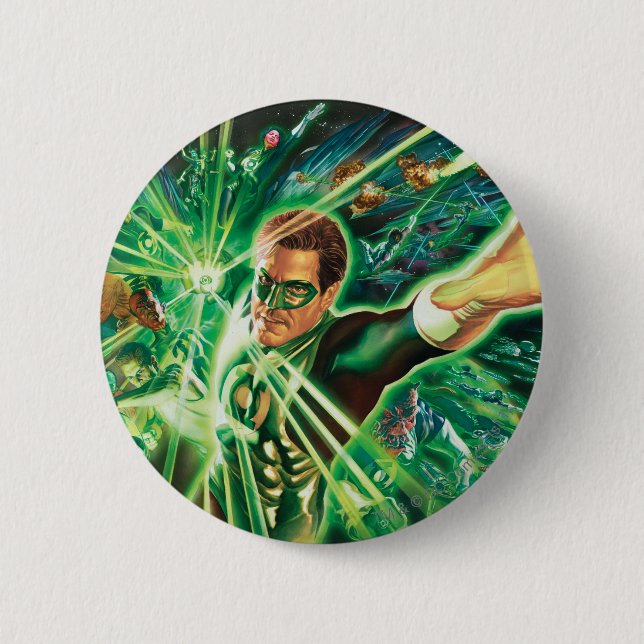 Green Lantern Painting 6 Cm Round Badge (Front)